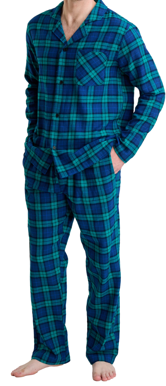 Ensemble de pyjama boutonné long pour homme en flanelle de coton 100 % de qualité supérieure GIVEITPRO