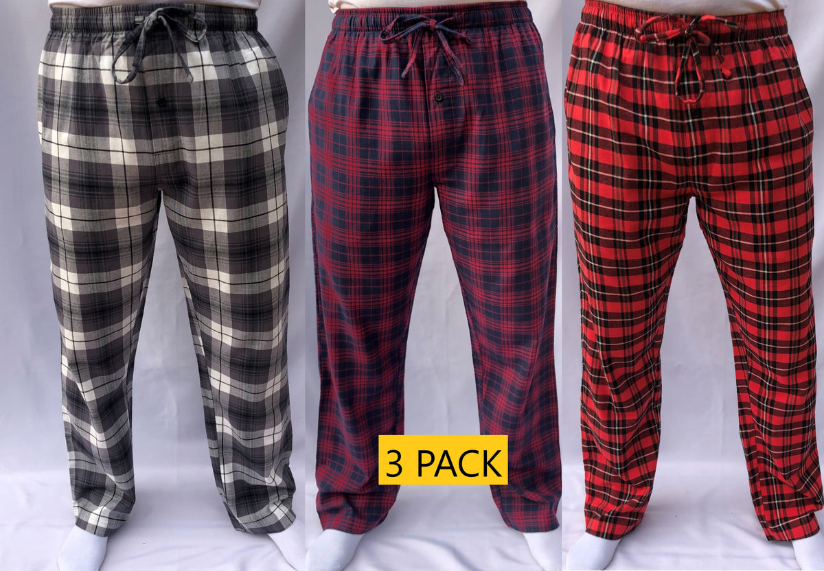 GIVEITPRO 3 Pack - Ladies Flannel Pajama Pant Pajama Bottoms
