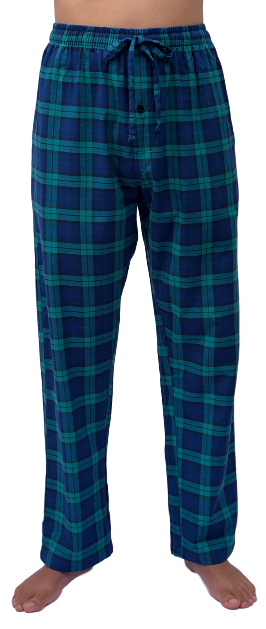 GIVEITPRO - Pantalon de pyjama en flanelle tissée 100 % coton teint en fil - 1 paire