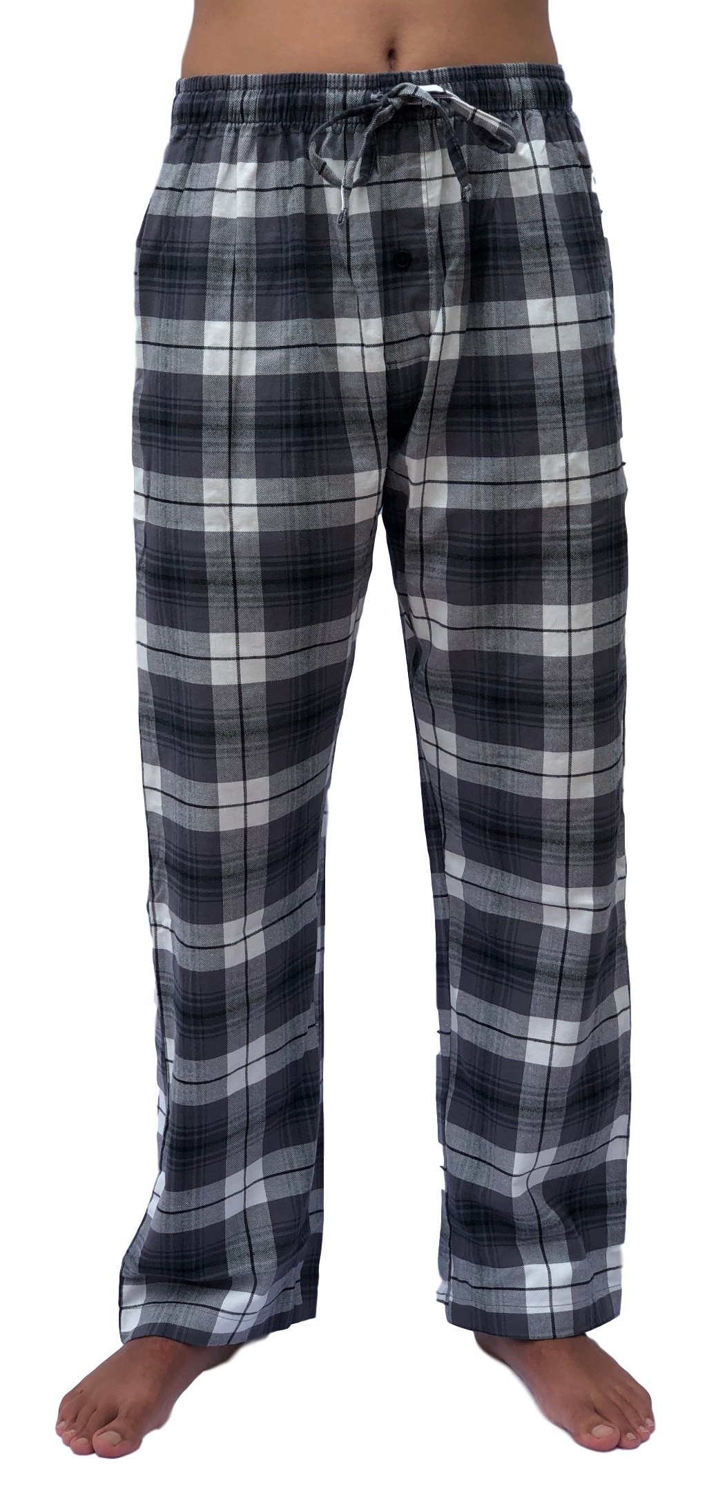 GIVEITPRO - Pantalon de pyjama en flanelle tissée 100 % coton teint en fil - 1 paire