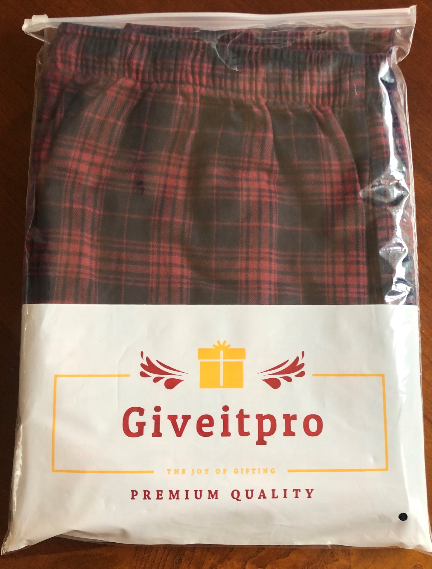 GIVEITPRO - Pantalon de pyjama en flanelle tissée 100 % coton teint en fil - 1 paire